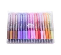 Bolígrafos de colores borrables de punta fina, herramientas de dibujo de 14,5 x 1,5 cm, material de acero inoxidable PP, juego de escritura suave de 24 colores para bocetos, diario, escuela