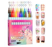 Bolígrafos de esmalte de gel para uñas - 24 colores rotuladores de dibujo, bolígrafo de gel con punta de 0,5 mm, para fiestas en casa, principiantes, prácticas, niñas, salón de belleza