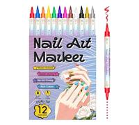 Bolígrafos de esmalte de uñas | 12 colores de doble punta para uñas - Marcadores de pintura de uñas - para mujeres, esposa, novia, hija, vacaciones, Navidad, fiesta de cumpleaños, salón en casa