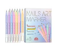 Bolígrafos de esmalte - Rotuladores de punta fina, colores vivos de secado rápido, diseño de aplicación suave | Herramienta creativa para manicura DIY para dibujar modelos, puntas entre
