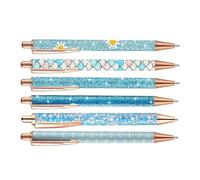 Bolígrafos de fantasía genéricos | Juego de 6 piezas de papelería estética irradiada ergonómica, 1,0 mm, para trabajo, hogar, diarios, papelería, escuela, oficina, clase, universidad