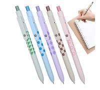 Bolígrafos de Gel - 5 Piezas de Bolígrafos de Gel Negro para Escritura - Agarre Ergonómico 0.5 mm Precisión Escritura Suave para Estudiantes de Educación en Casa y Trabajadores