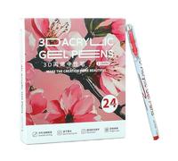 Bolígrafos de Gel Acrílico Pintura,Rotuladores de Tinta en Gel para Colorear para Adultos - Materiales de Arte y Manualidades Base Agua para Dibujo, Colorear, Doodle en Lienzo, Madera, Tela, Piedra y