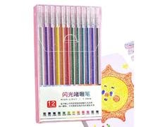 Bolígrafos de gel con purpurina, juego de pintura ABS para álbumes de recortes, colores , bolígrafos de gel para diarios para adultos, niños, dibujos, garabatos, arte, juego creativo para álbumes