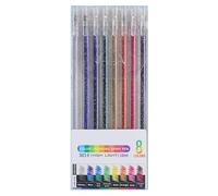 Bolígrafos de gel con purpurina - Marcadores de escritura de color | Juego de suministros de arte | Surtido de tinta brillante para dibujar, herramientas de ilustración para colorear, kit de expresión