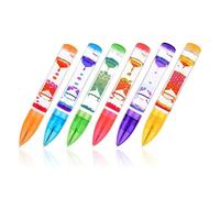 Bolígrafos de Gel de Movimiento Líquido Color, Bolígrafos Original, Bolígrafo Retráctil con Reloj de Arena Líquido, Juguete Sensorial Fidget Toy, Bolígrafos Doodle para Niño Adulto (E-6pcs)