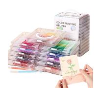 Bolígrafos de gel, marcadores de álbumes de recortes, marcadores de tinta de colores con caja de almacenamiento, gran capacidad, escritura suave para niños, dibujos, diario, arte, niñas, mujeres y