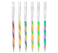 Bolígrafos de gel para colorear - 6pcs 1.2mm Plumas de gradiente arco iris para pintar - Cómodos lápices de colores para pinturas, dibujos, colores, adultos, niños, artistas