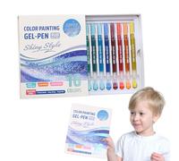 Bolígrafos de gel para colorear: puntas de precisión fuertes, rico juego de papel de carta de pigmento, agarre cómodo, diseño de marcador, juego de bolígrafos de gel de colores para diarios, arte