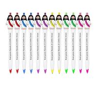 Bolígrafos de Jesús con mensaje inspirador, paquete de 12 bolígrafos cristianos con encanto del pequeño Jesús, bolígrafo de escritura suave de 0, 7 mm para uso diario, iglesia y cestas de Pascua