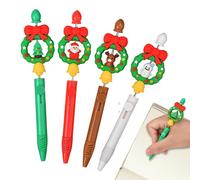 Bolígrafos de Navidad - 4 Uds Guirnalda de dibujos animados - Plumas de tinta de gel de Santa Claus - para profesores Estudiantes Niños Adultos Escuelas Oficinas Escritura Notas Diarios Dibujo