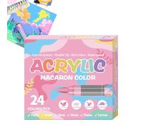 Bolígrafos de pintura acrílica, 24 colores, bolígrafos acrílicos para , a base de agua, resistente a la decoloración, para carpintería, huevo, pizarra, escritura, señalización, roca,