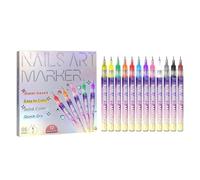 Bolígrafos de pintura de uñas, 12 colores, de secado rápido, resistente al agua, para manicura de salón, pintura de uñas multicolor, idea de regalo para novias, esposas, hermanas, hijas