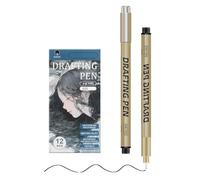 Bolígrafos de Punta Fina, 12 Piezas, Rotuladores Punta Fina Bolígrafos, Fineliner Pigment Liner, marcador dibujar y escribir, resistentes a la suciedad, para Dibujo Técnico, Bocetos, Cómic