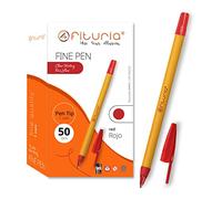 Bolígrafos de Punta Fina, Color Rojo, Caja de 50 Unidades, Punta 1mm Precisión y Detalle, Ideal para Diferentes Entornos como la Oficina, el Hogar y la Escuela (Caja 50 uds. Rojo)