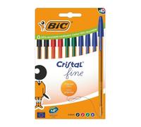 Bolígrafos de tinta de aceite bic cristal fine 516356/ 10 unidades/ colores surtidos