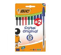 Bolígrafos de tinta de aceite bic cristal original 516355/ 10 unidades/ colores surtidos