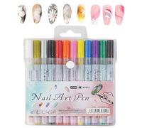 Bolígrafos de uñas - 12 colores de secado rápido para manicura | Set de bolígrafos de dibujo para - para arte sobre uñas principiantes, salón en casa, mujeres y niñas adolescentes