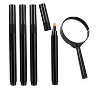 Bolígrafos Detectores De Dinero De 4 Piezas Y Lupa De 1 Pieza, Herramientas De Verificación De Moneda, Bolígrafos Detectores De Dinero Portátiles, Adecuados Para Tiendas, Tiendas Minoristas