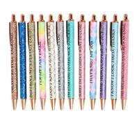 Bolígrafos divertidos: divertidos bolígrafos de gel, bolígrafos de metal retráctiles | 12 bolígrafos de nota, divertidas herramientas de escritura de secado rápido para profesores de estudiantes
