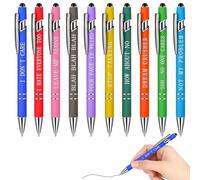 Bolígrafos divertidos para adultos, 10 piezas de 0.5 mm de punta de punta con refranes divertidos, día de la semana bolsas de trabajo de trabajo divertido para oficina escolar