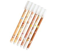 Bolígrafos Erasable de 6 piezas Capybara Fine Point Writing Supplies Lightweight Smooth Gel Pens Ideal for Students Kids Office Home Sketching Journals Study Accessories Birthday Friends Girls