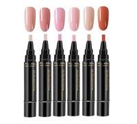 Bolígrafos esmalte de uñas - 8ML | Set 6 piezas Gel 3-en-1 - Lápiz uñas DIY paso único, Gel no UV para niñas y mujeres | DIY, Nail Arť, Belleza, Salón