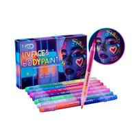 Bolígrafos fluorescentes para marcar la noche, dibujo creativo, brilla en la oscuridad, juego de marcadores de pintura facial con tintas suaves, marcadores de arte para el cuerpo y la cara