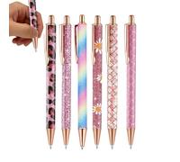 Bolígrafos genéricos para mujeres, 6 resaltadores ergonómicos brillantes estéticos, bolígrafos de fantasía para mujeres, para trabajo, hogar, diarios, papelería, escuela, oficina, clase, universidad