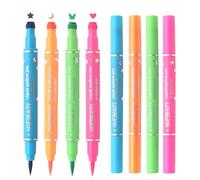 Bolígrafos líquidos para delineador de ojos, kit de delineador de ojos con sello impermeable, 4 piezas, instrumento de diseño de mandalas de corazón y estrella, aplicador de maquillaje de fiesta de