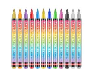 Bolígrafos para colorear para uñas de mascotas, 12 colores, seguro y sin olor, cepillo suave, para gatos, esmalte de uñas, kit de aseo para perros, fácil de usar, arte de uñas para perros