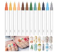 Bolígrafos Para Pintar Uñas Set De 12 Colores De Esmalte En Rotuladores | Marcadores Para Delinear Las Uñas Para Mujeres, En Casa, Bodas Formales, Viajes, Manicura Casual, Festivales