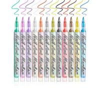 Bolígrafos para pintura de uñas, 12 piezas de herramientas de uñas de punta fina con larga duración, bolígrafo de puntear, marcador, dibujo y pintura - para manicura, decoración, linaje, trazado