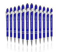 Bolígrafos Personalizables,Bolígrafos Personalizados con nombre, Metal Suave Al Tacto, Introduzca El Logotipo o El Mensaje,Pluma multicolor de doble uso, regalo personalizado Tinta Negra -12 Piezas