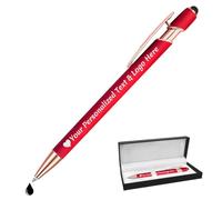 Boligrafos Personalizados Bolis Personalizadas con Nombre Personalizado Regalo Grabado para Testigo Boda Comunion Profesores Empresa Ebogado, Rojo
