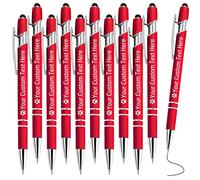 Boligrafos Personalizados con Nombre Logo 10 Bolígrafo Personalizado Regalos Originales para Boda Comunion Bautizo Empresa Jefa Profesora, Rojo