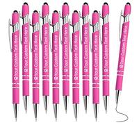 Boligrafos Personalizados con Nombre Logo 10 Bolígrafo Personalizado Regalos Originales para Boda Comunion Bautizo Empresa Jefa Profesora, Rosa