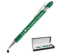 Boligrafos Personalizados con Nombre Logo Bolígrafo Personalizado Regalos Originales para Boda Comunion Bautizo Empresa Jefa Profesora, Verde