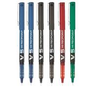 Boligrafos pilot v5 pack 6 boligrafos (2 azules 2 negros 1 rojo 1 verde)