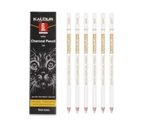 Bolígrafos profesionales de carbono de alto brillo, lápices de bocetos, herramientas de pintura artística, adecuados para dibujar y marcas de garrapatas. (6 piezas blancas)