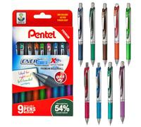 Pentel Bolígrafos retráctiles BL77 Energel XM - 0,7 mm - Cartera de 9