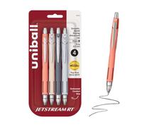 Bolígrafos uni-ball Jetstream RT - El mejor bolígrafo según el NY Times Wirecutter durante más de una década - Paquete de 4 bolígrafos negros de punta fina de 0,7 mm - De vuelta a la escuela
