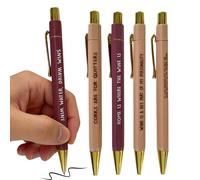 Bolígrafos Wine Lovers - Pack de 5 | Material de PP - juego de bolígrafo rodante retráctil para diario de escritorio Tomando nota de regalos para los amantes del vino y escritores cotidianos