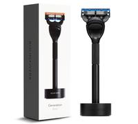 Bolin Webb Maquinilla de afeitar y soporte en color negro. Equipado con cuchilla Gillette Fusion5. Maquinilla de afeitar de lujo para hombre.