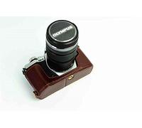bolinus hecho a mano genuino real Mitad cámara caso bolsa protectora de cuero para Olympus OM-D E-M5 Mark II apertura inferior versión con un libre genuino real cuero correa de mano