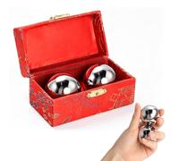 Bolitas de Qi Gong de metal 38 mm, bolas sonoras para relajación y meditación, set de bolas de Qi Gong para entrenamiento de manos, ejercicios de dedos y alivio del estrés con caja de regalo