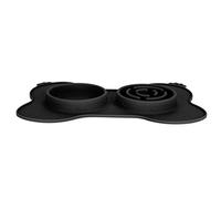 Bolitas portátiles de Silicona para Alimentar a Mascotas, Perros y Gatos; Cuenco Plegable para Comida de de Viaje con Base de succión Antideslizante; Plato Plegable para (Negra)