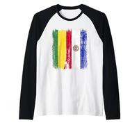 Bolivia Paraguay Media Bandera Raíces Paraguayas Bolivianas Camiseta Manga Raglan