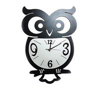 BOLLAER Reloj de pared con diseño de búho, decoración de pared, de hierro forjado, creativo, decoración de sala de estar, gráficos de pared, simple, reloj de silencio