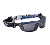 Bolle - Baxter - Montura PC Negro y Azul - Ocular Ahumado en PC Anti-vaho y Anti-rayaduras Platinum - Cinta y Espuma